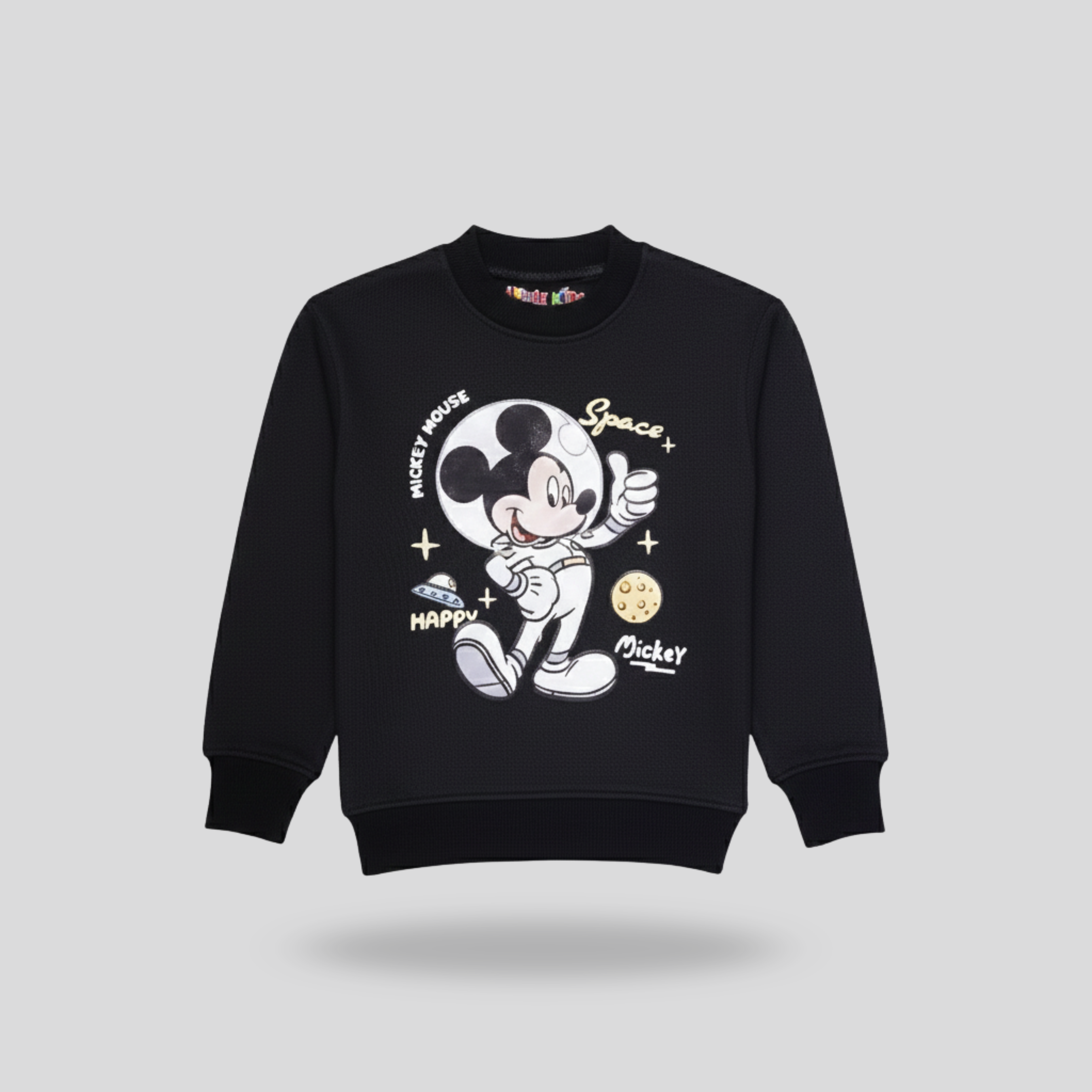 Fleece Blue Sweat Shirt Mickey Mouse Space