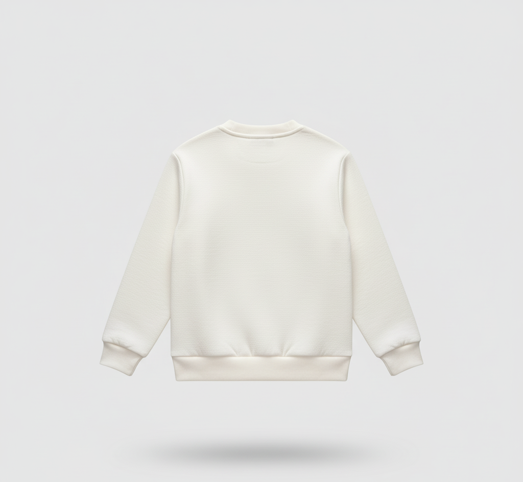 Fleece White Sweat Shirt Lets Move Forward
