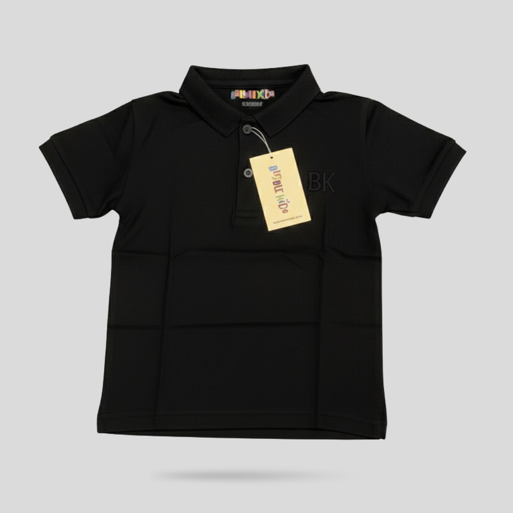 Pique Black Polo Shirt