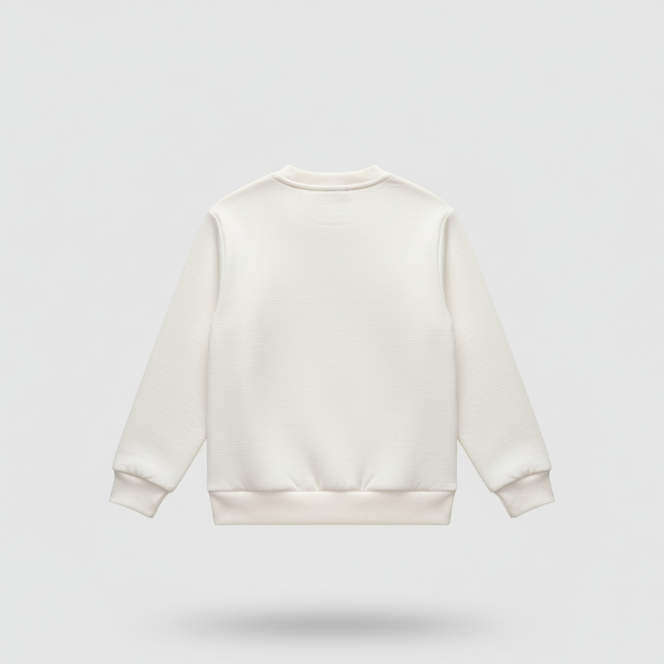 Fleece White Sweat Shirt Lets Move Forward