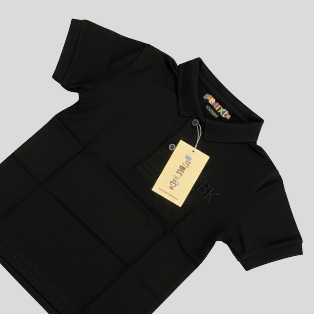 Pique Black Polo Shirt