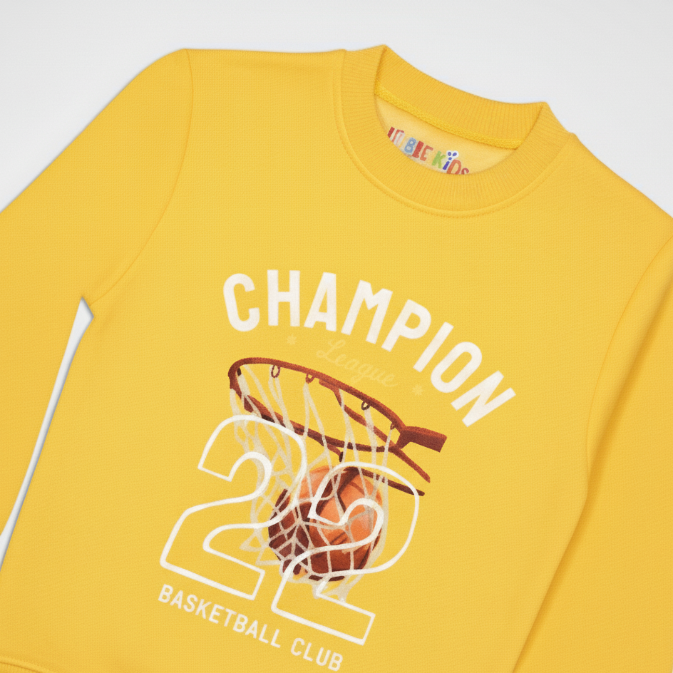 Boys Champion League 22 Printed Sweatshirt – Yellow