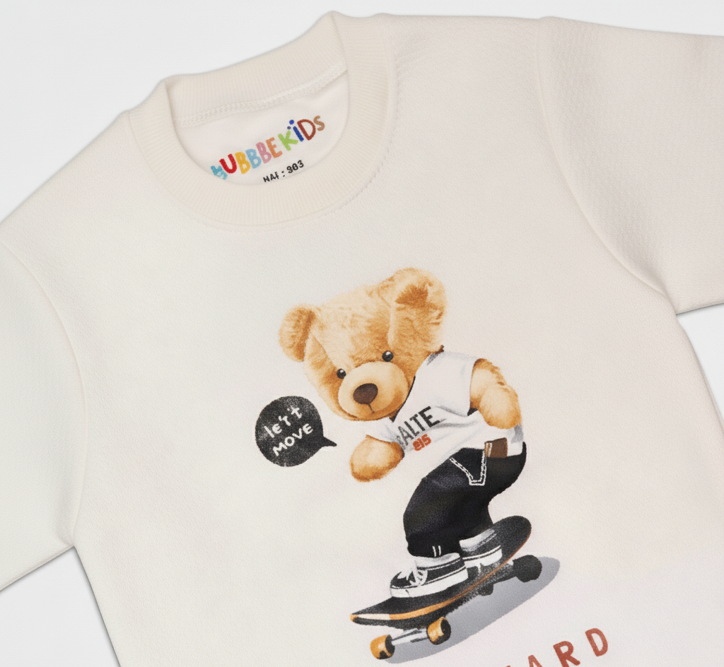 Fleece White Sweat Shirt Lets Move Forward