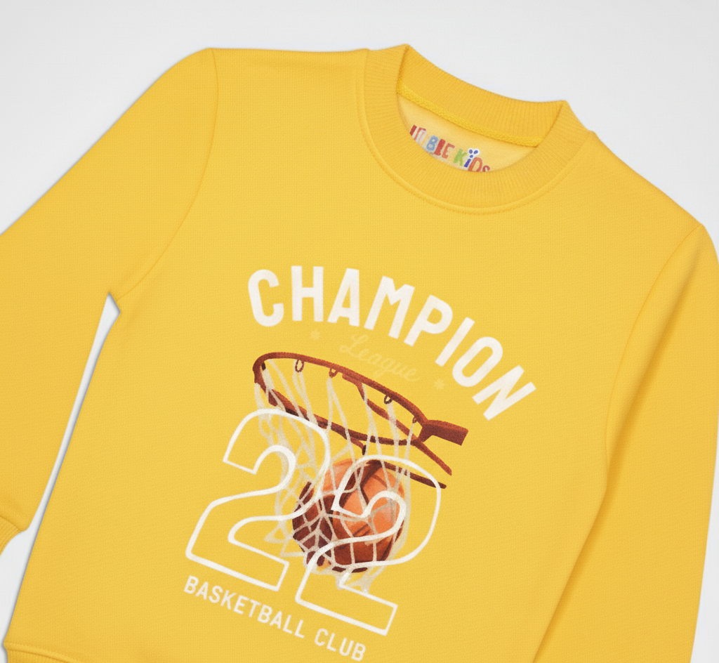 Boys Champion League 22 Printed Sweatshirt – Yellow