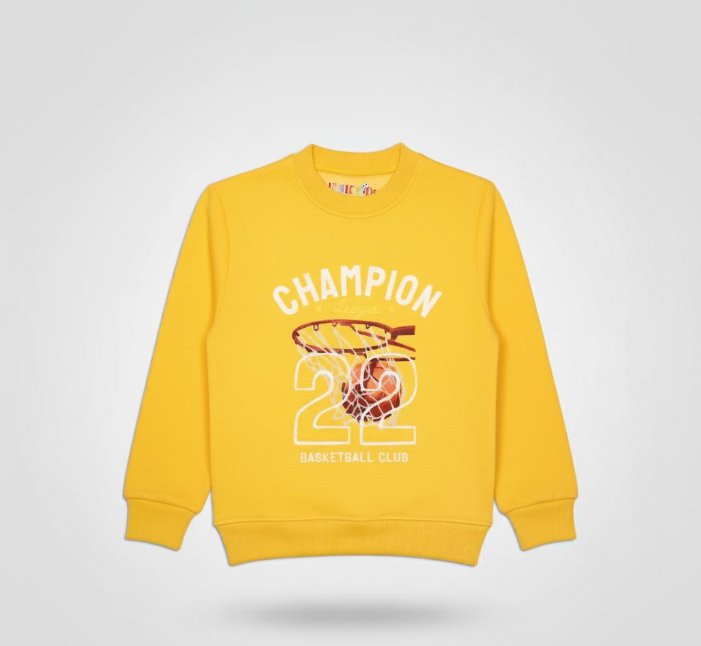Boys Champion League 22 Printed Sweatshirt – Yellow