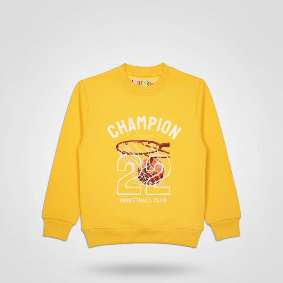 Boys Champion League 22 Printed Sweatshirt – Yellow