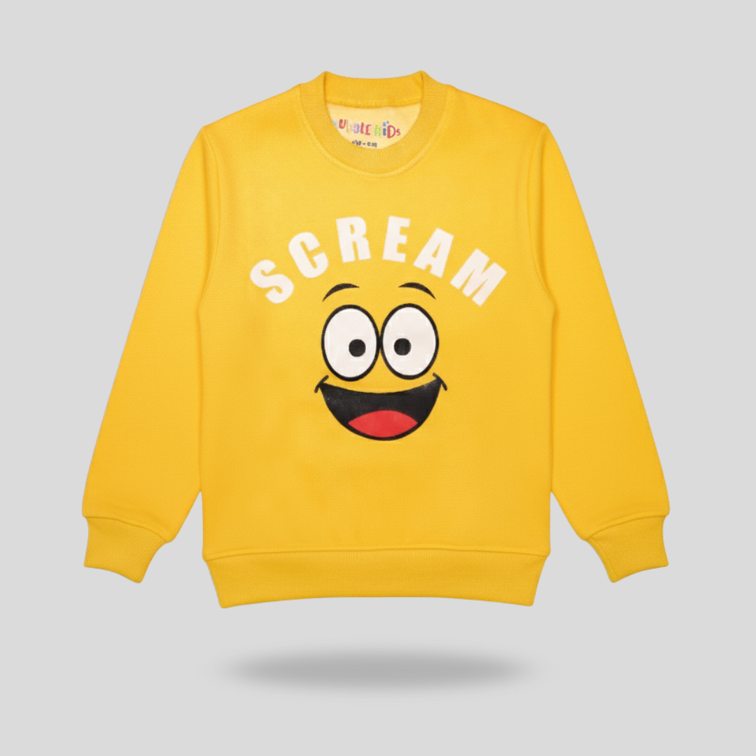 Fleece Yellow Sweat Shirt Scream