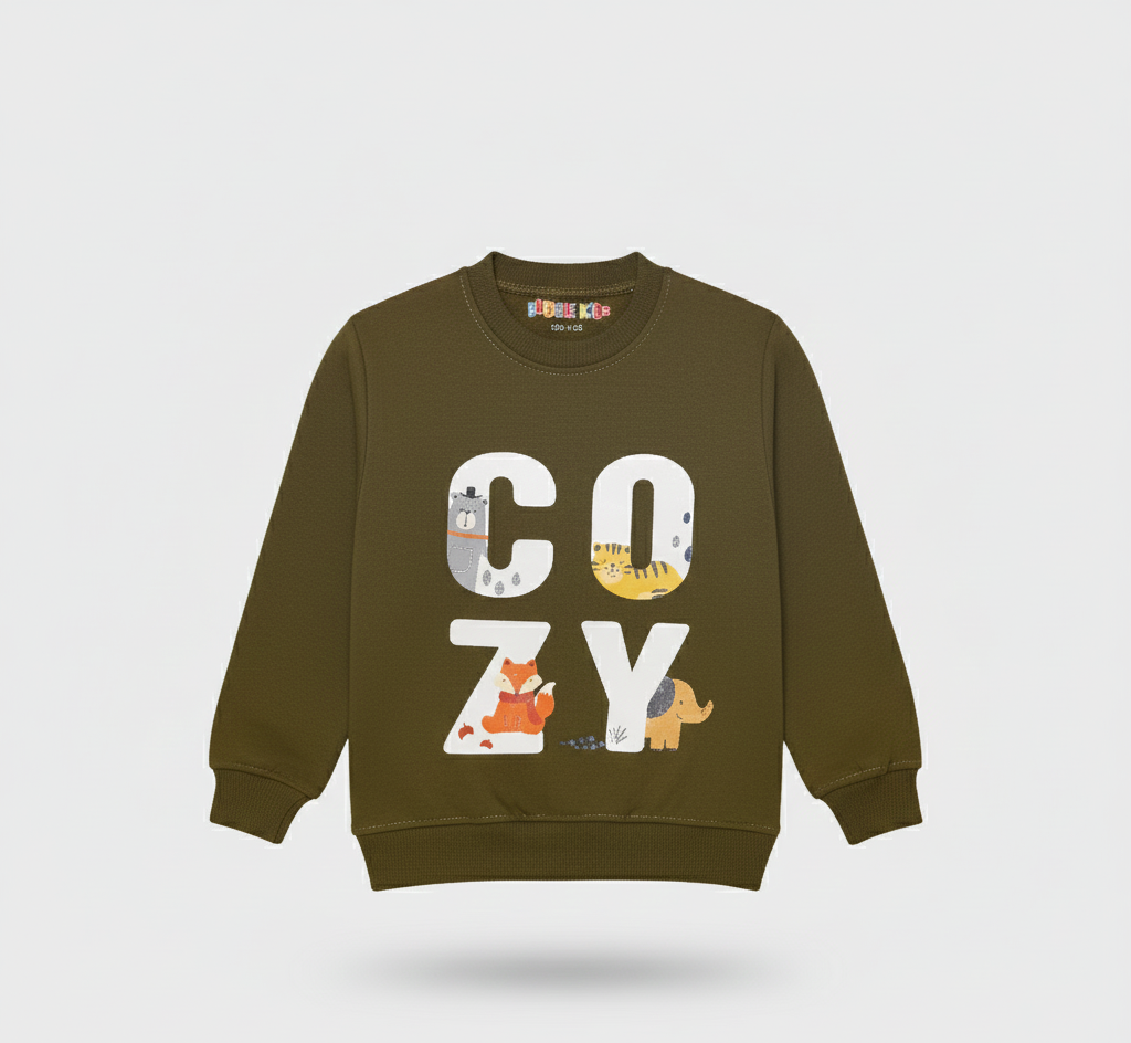 Fleece Olive Sweat Shirt Cozy