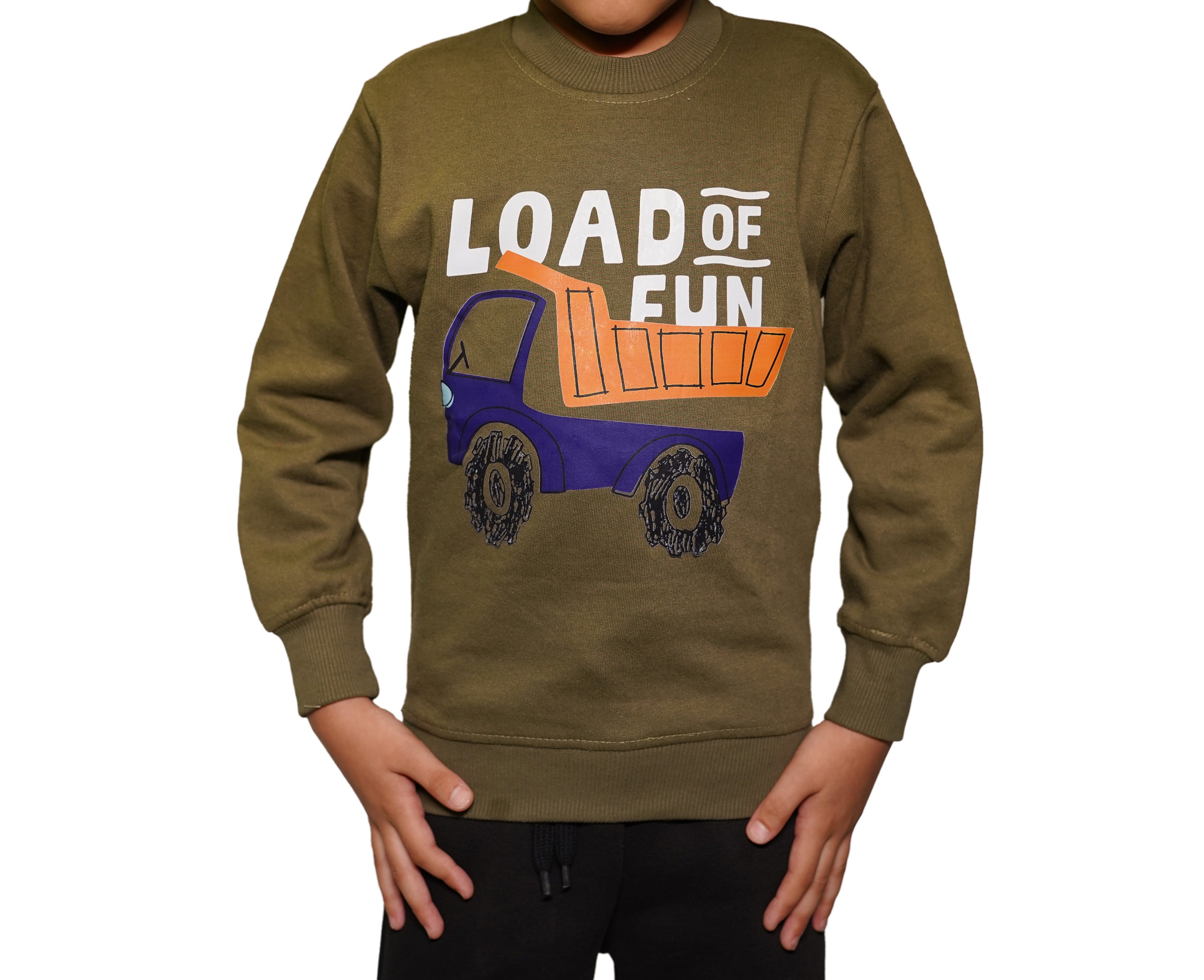 Fleece Olive Sweat Shirt Loads Of Fun