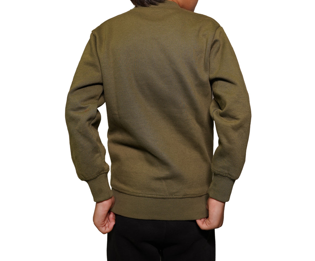 Fleece Olive Sweat Shirt Cozy