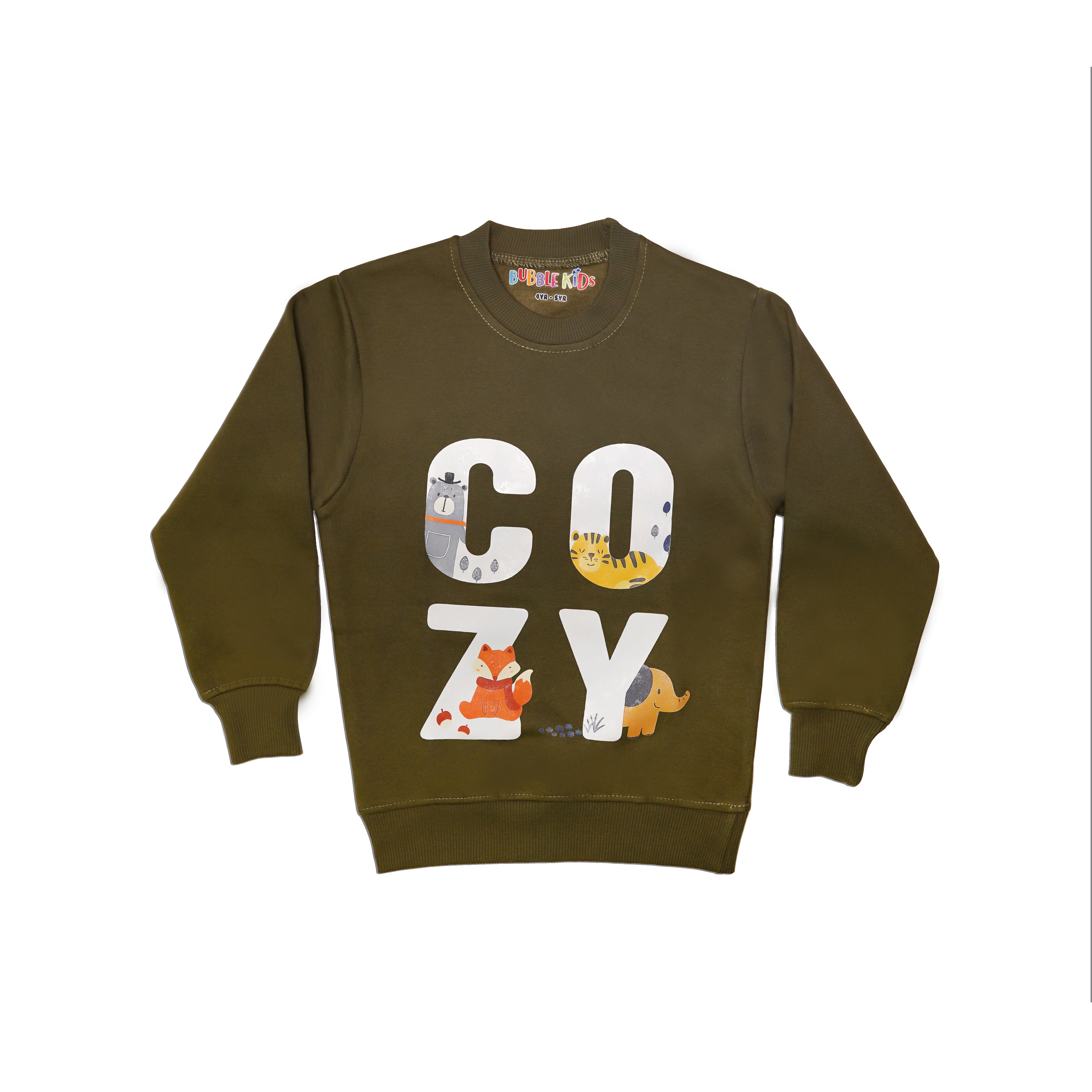 Fleece Olive Sweat Shirt Cozy