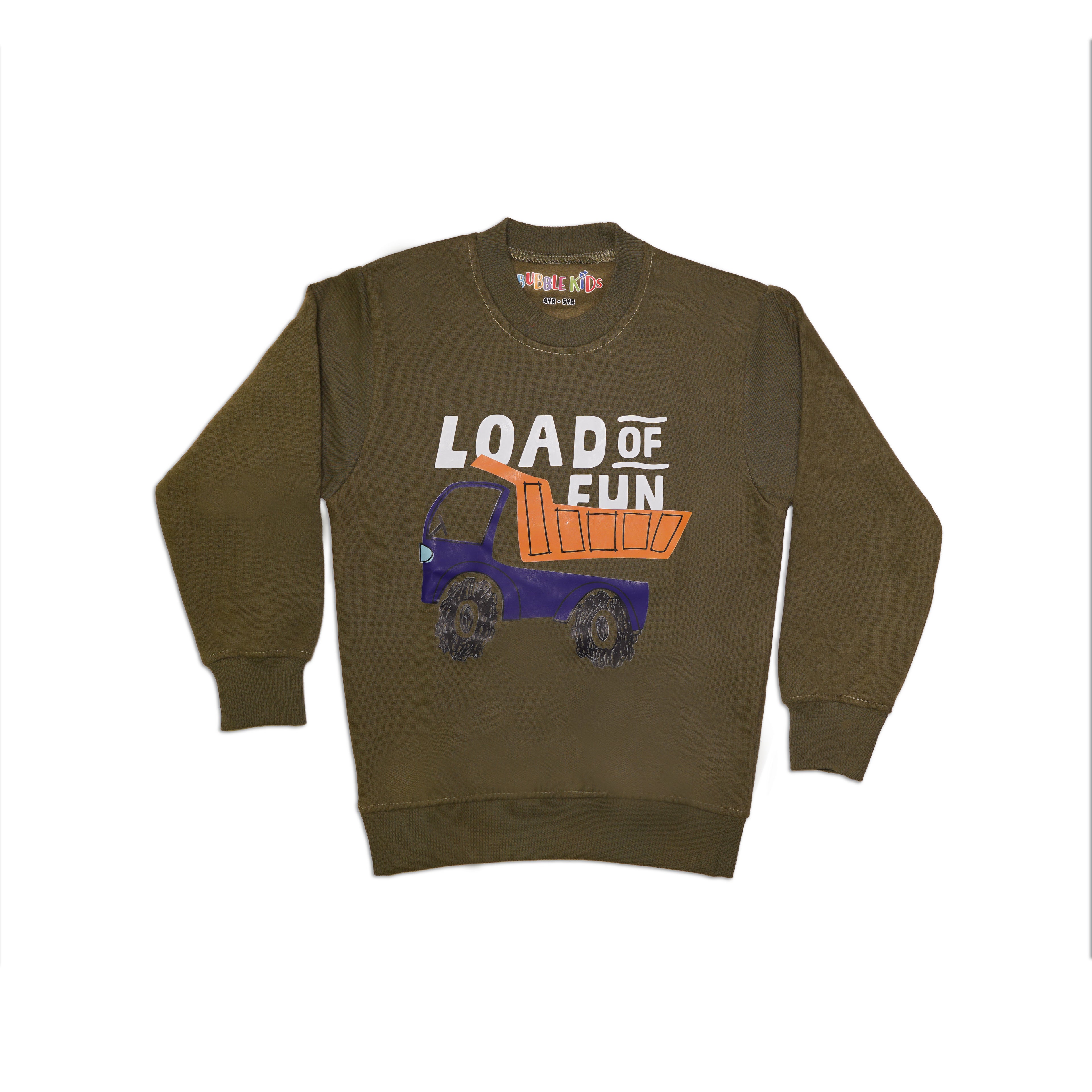Fleece Olive Sweat Shirt Loads Of Fun