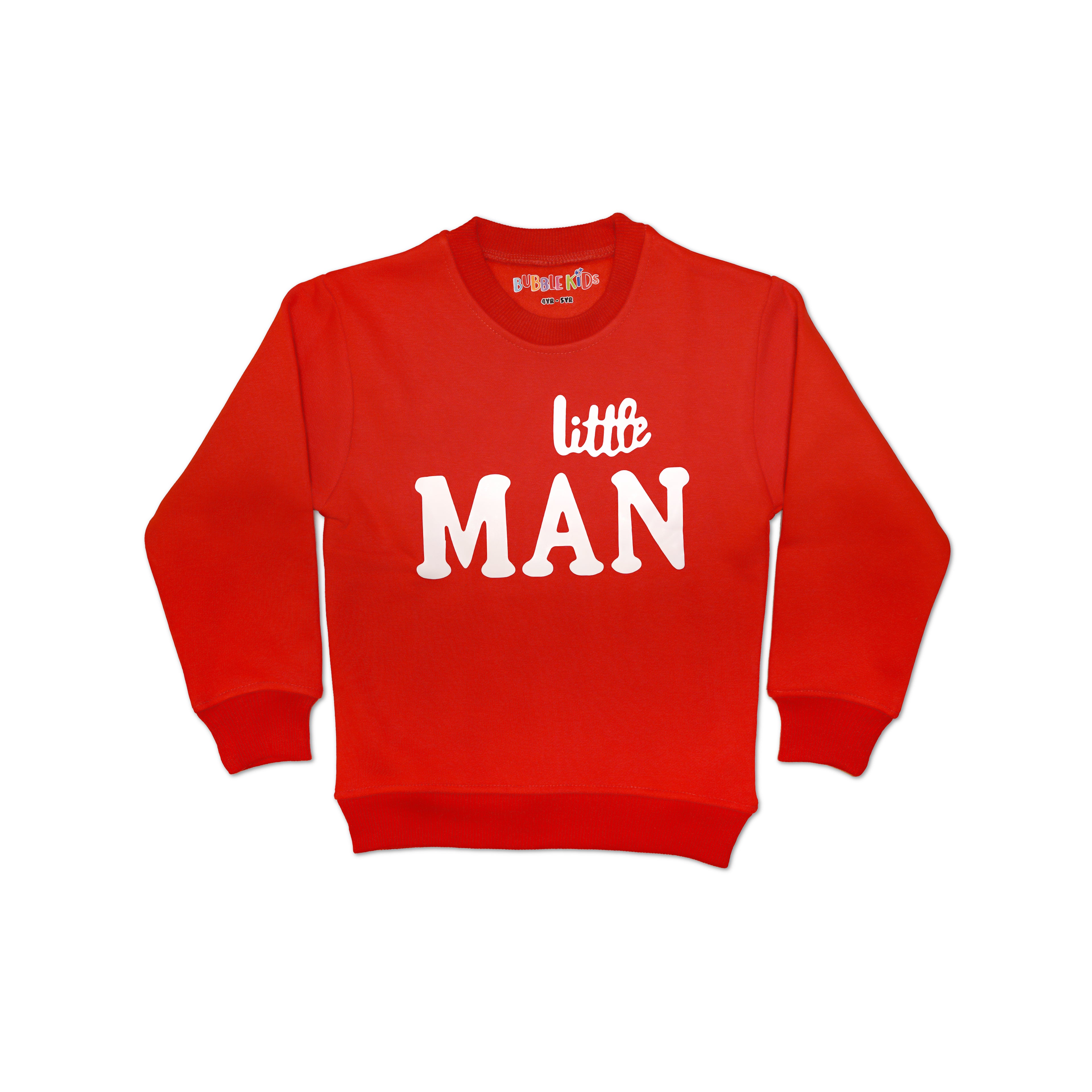 Fleece Red Sweat Shirt Little Man