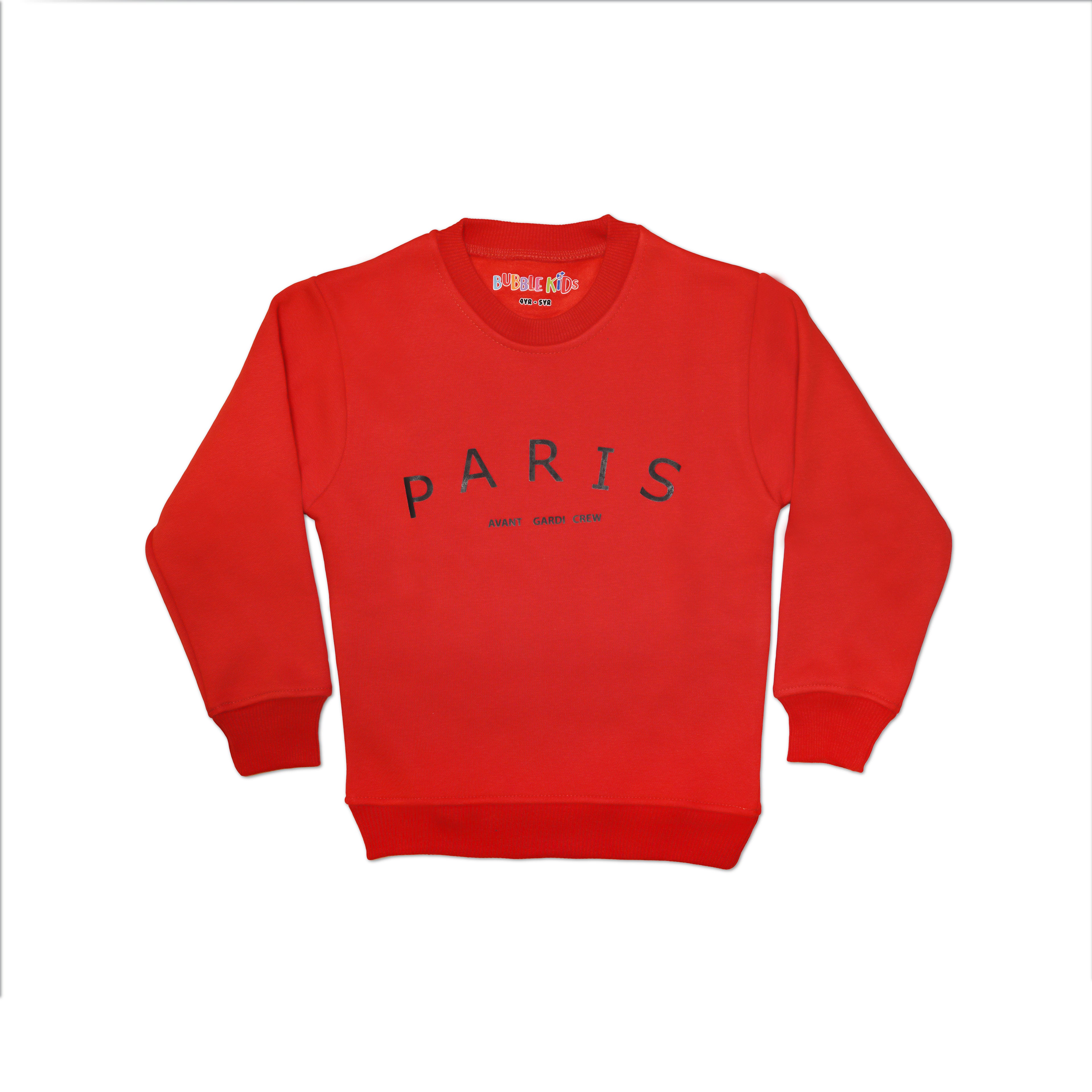 Fleece Red Sweat Shirt Paris