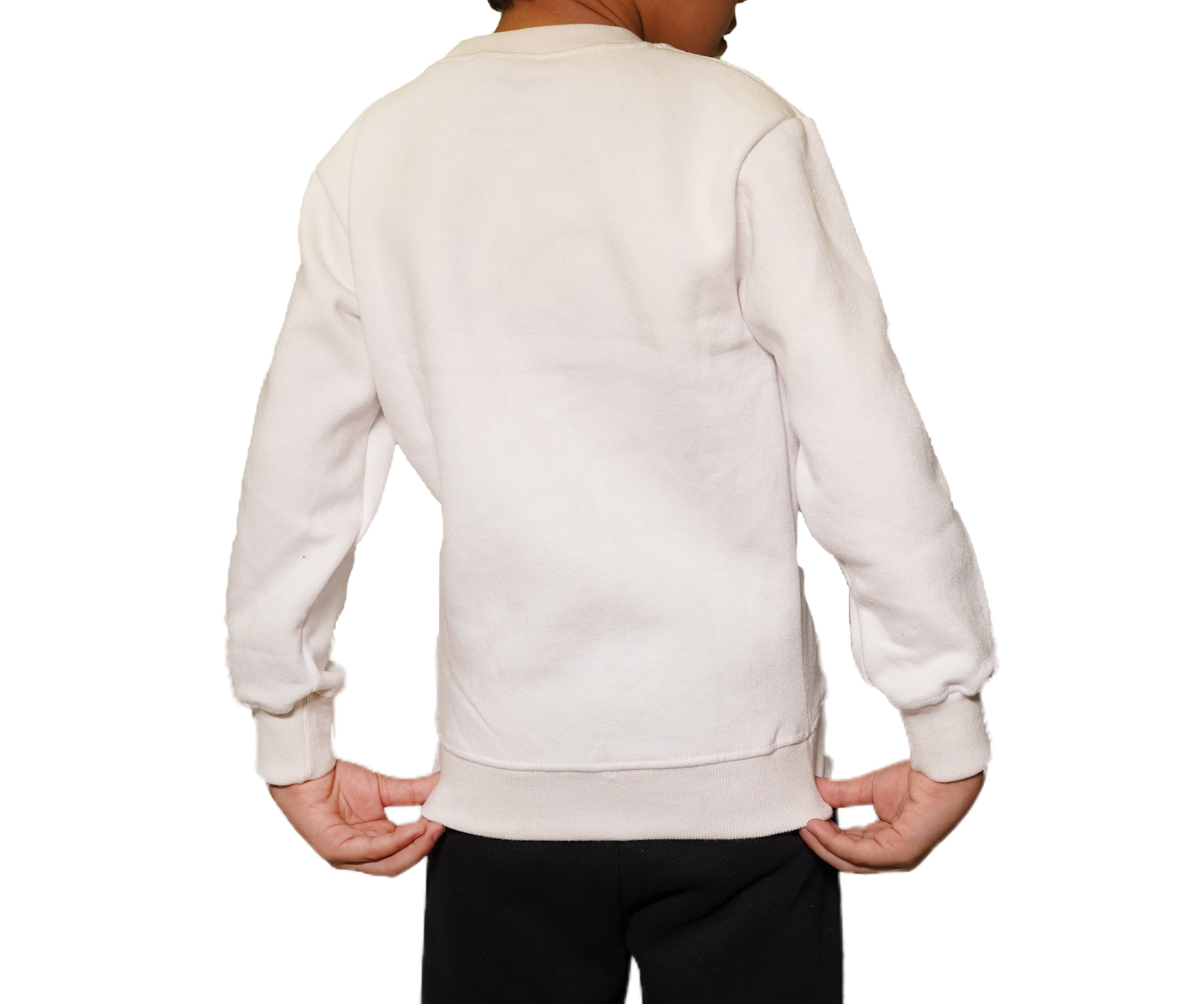 Fleece White Sweat Shirt Lets Move Forward