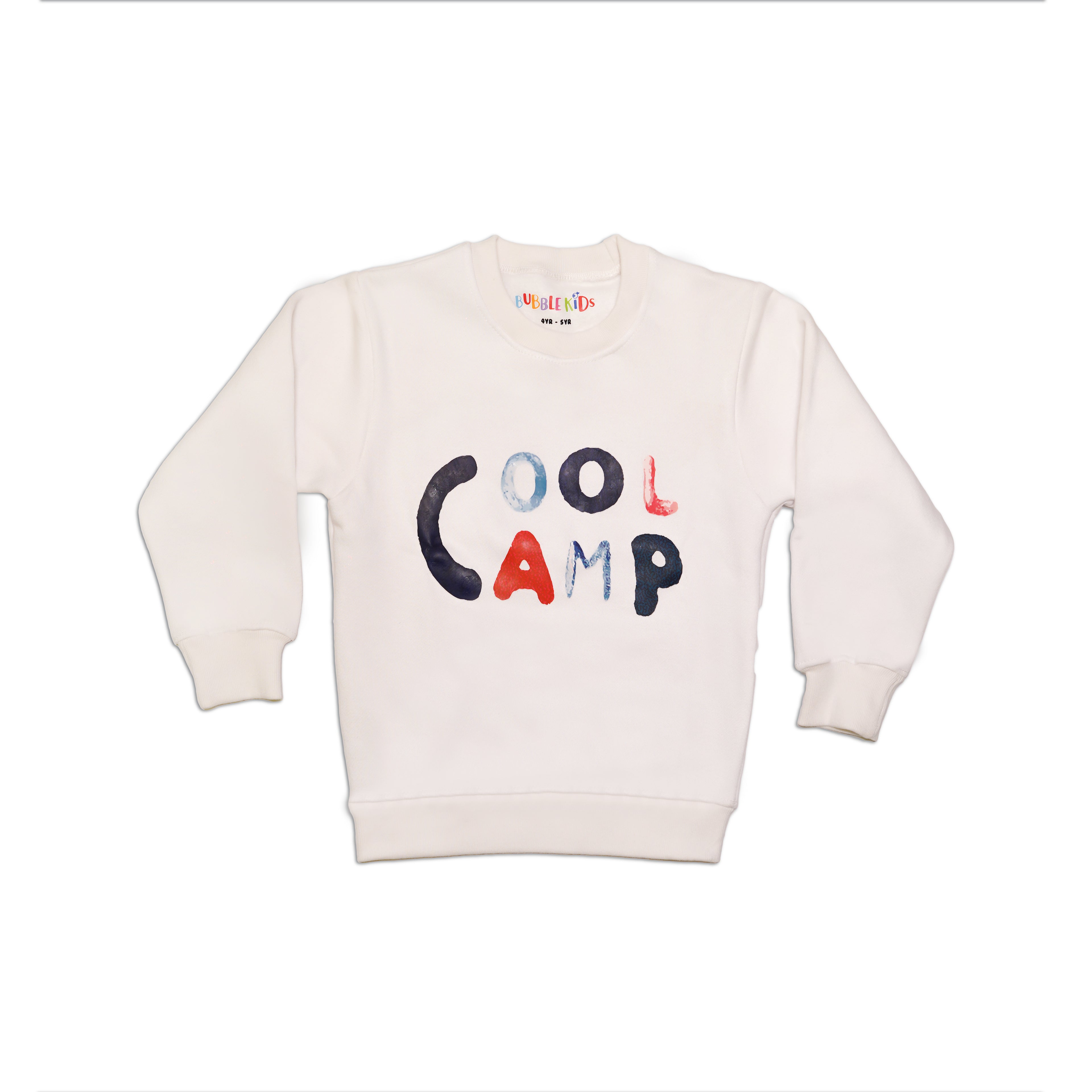 Fleece White Sweat Shirt Cool Camp