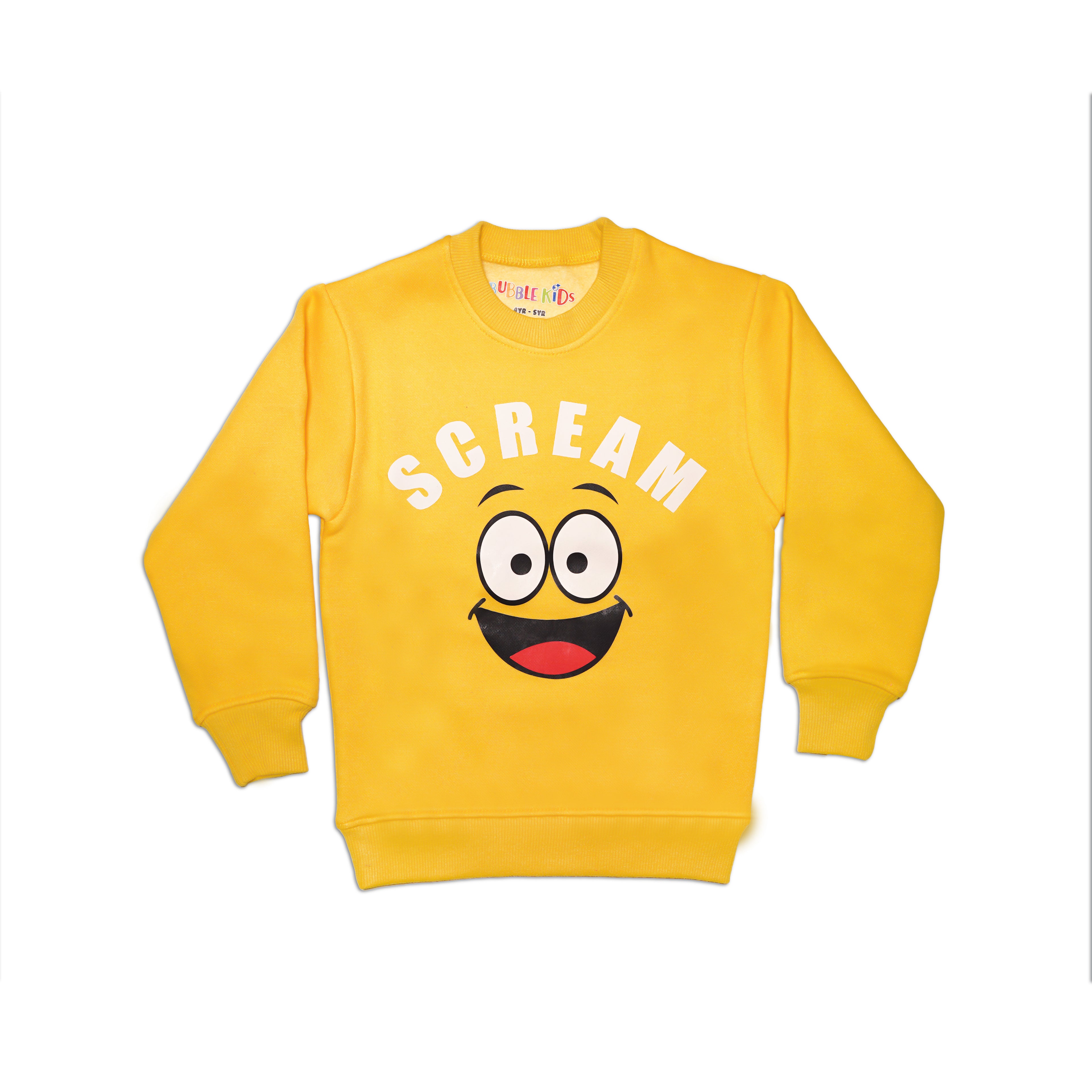 Fleece Yellow Sweat Shirt Scream