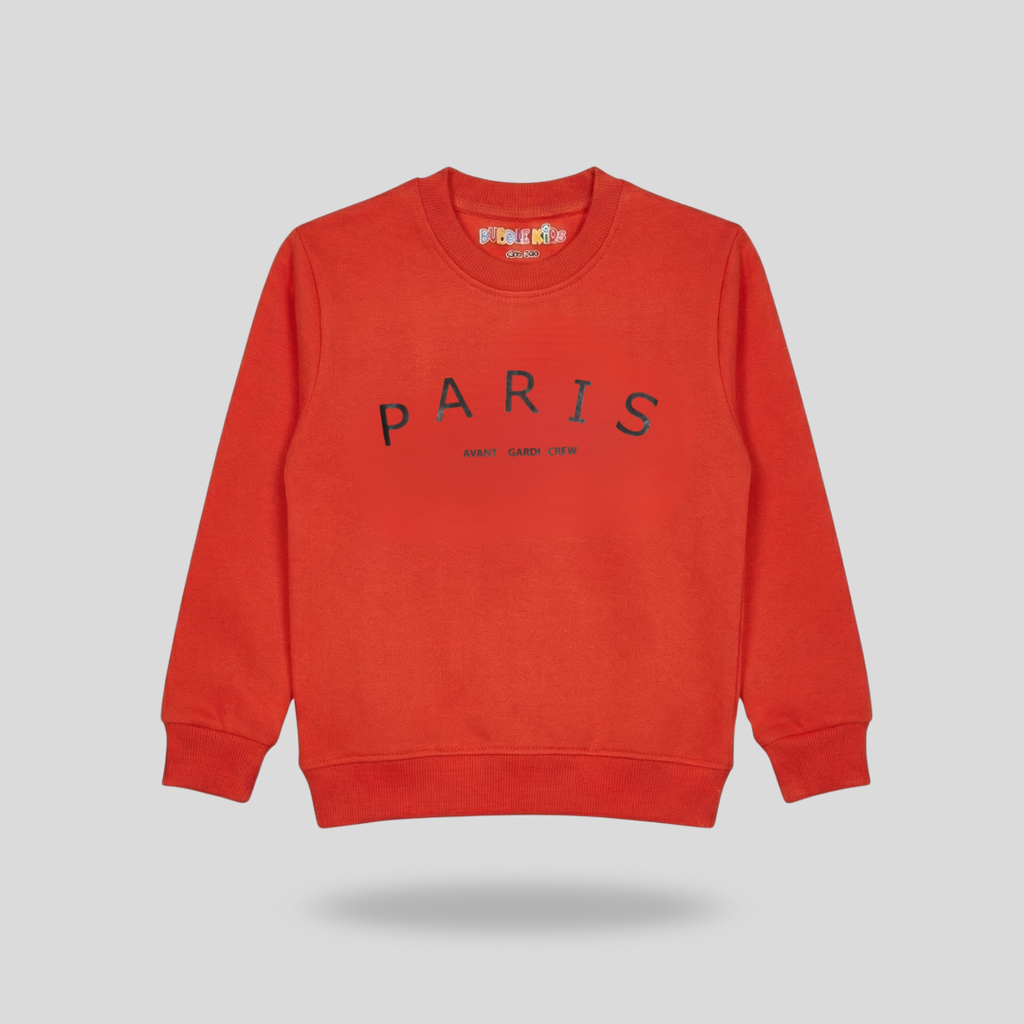 Fleece Red Sweat Shirt Paris