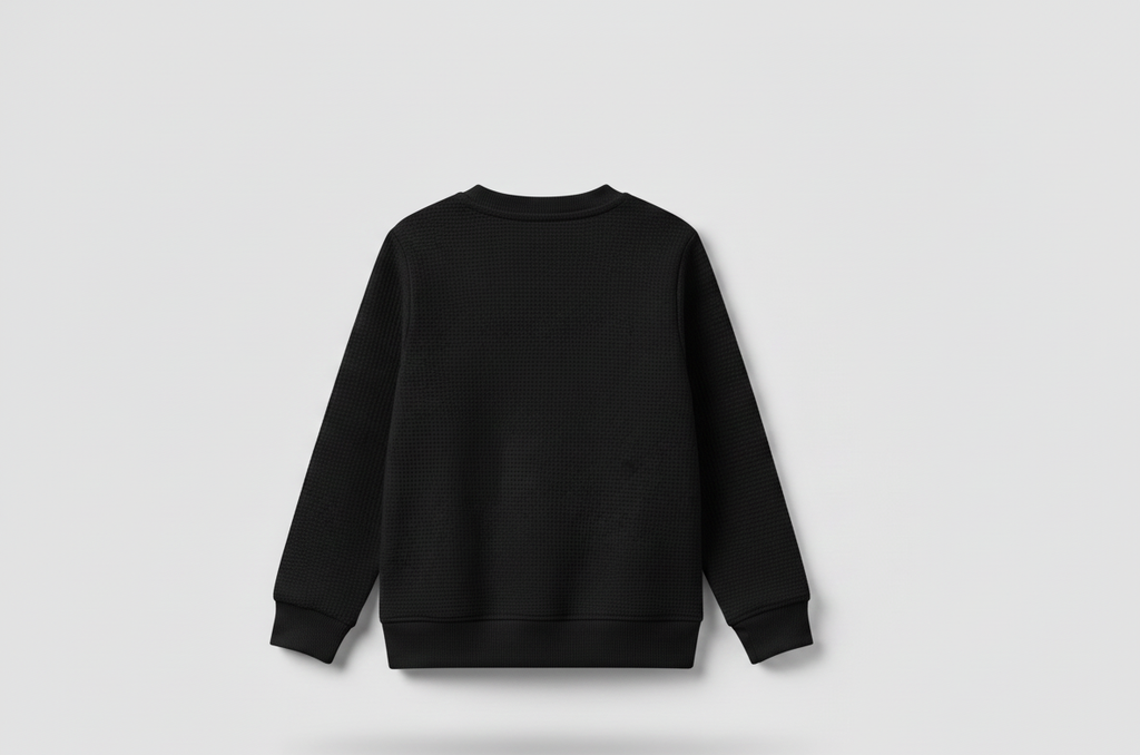 Fleece Black Sweat Shirt Shine