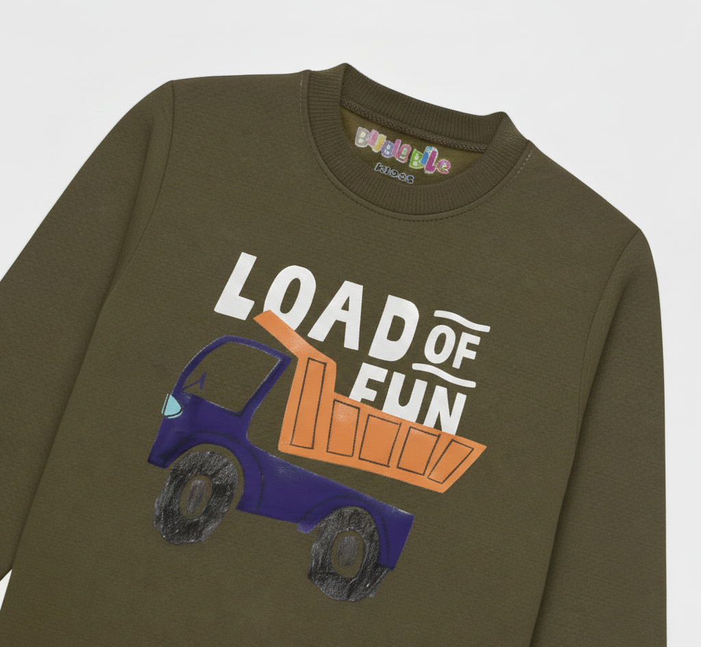 Fleece Olive Sweat Shirt Loads Of Fun