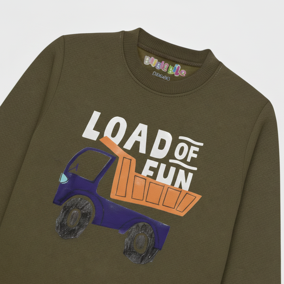 Fleece Olive Sweat Shirt Loads Of Fun