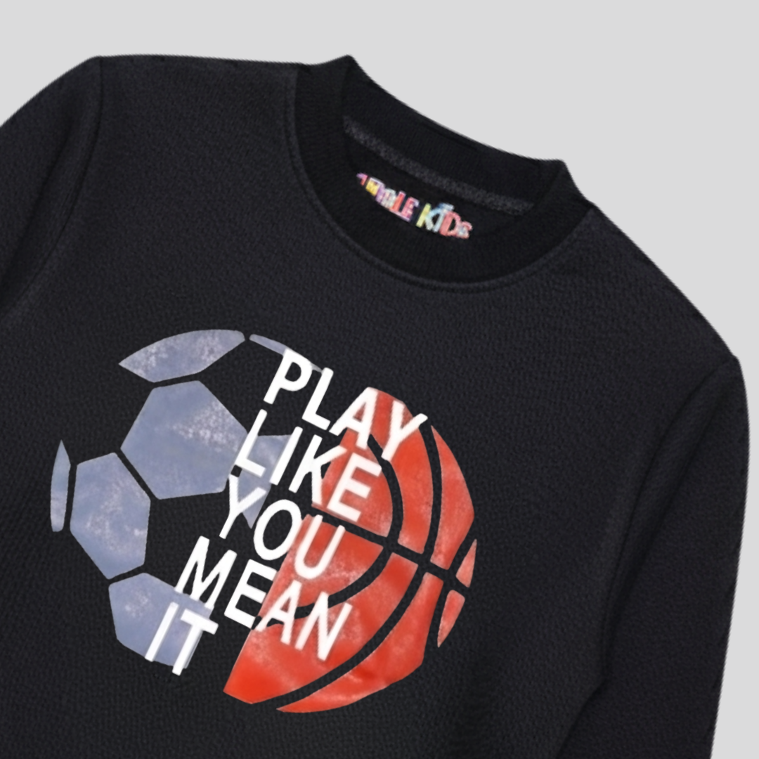 Fleece black sweatshirt play like you mean it