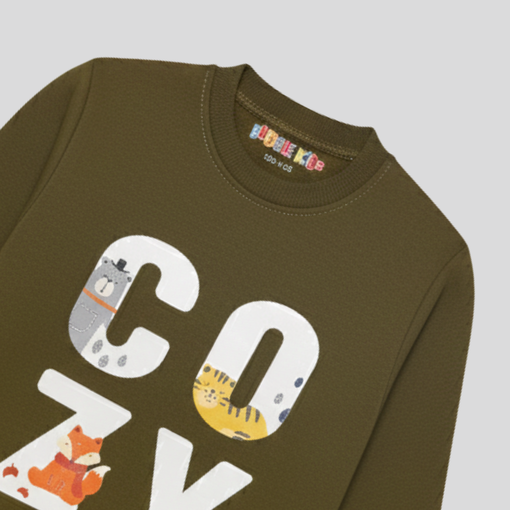 Fleece Olive Sweat Shirt Cozy