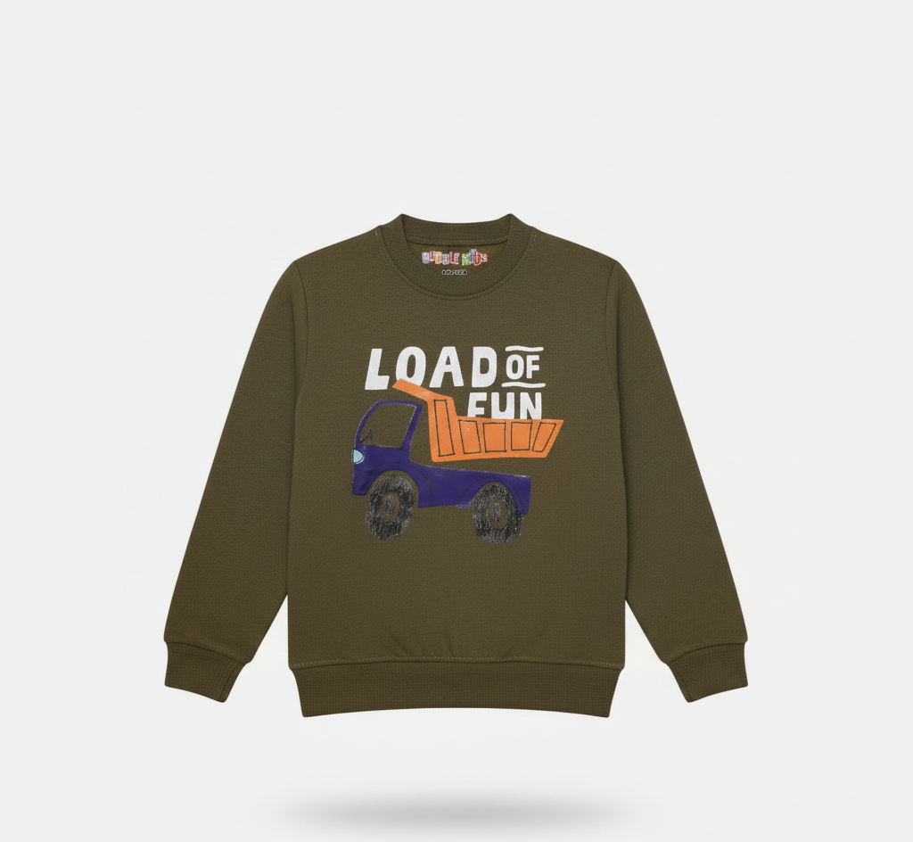 Fleece Olive Sweat Shirt Loads Of Fun