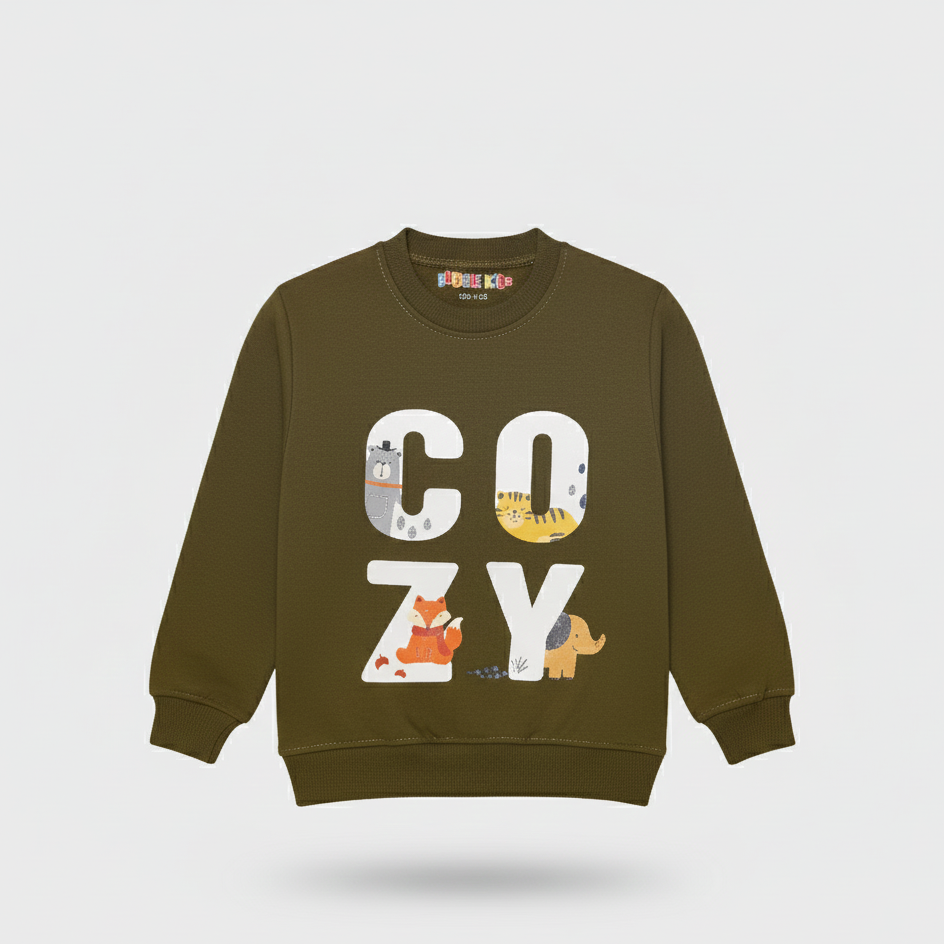 Fleece Olive Sweat Shirt Cozy